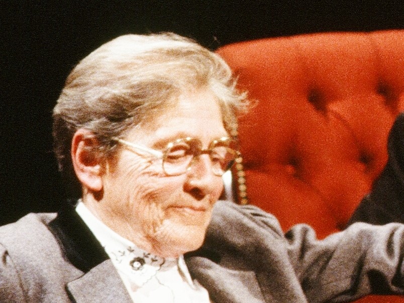 Marie Jahoda, aged 81, during the television discussion programme 'After Dark' on 13 August 1988. 